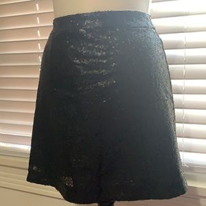 Black sequin mini skirt
